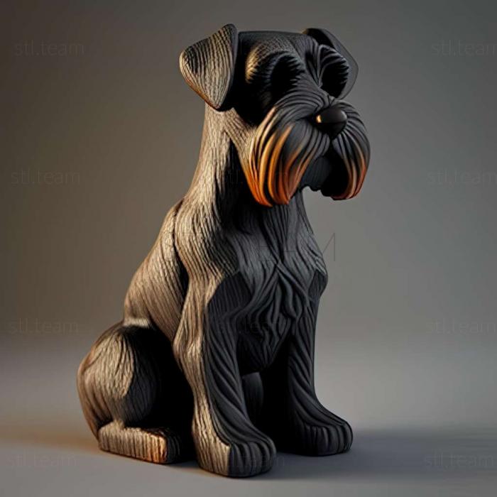 3D model Zwergschnauzer dog (STL)